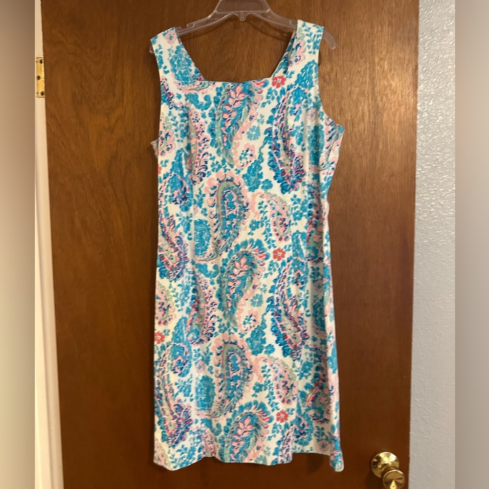 Talbots Blue and Pink Paisley Dress